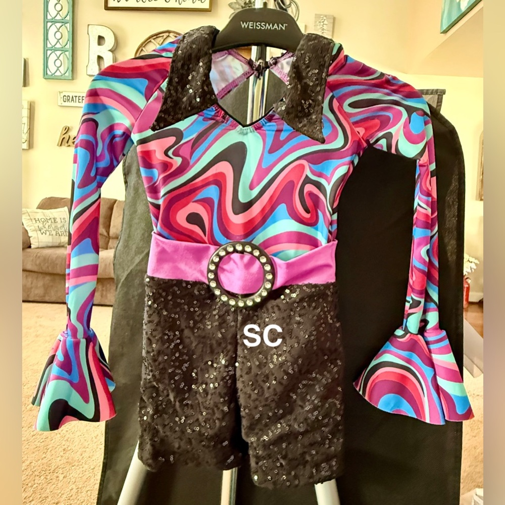 Revolution Kids Swirl Dance Costume - Pink, Blue, Black